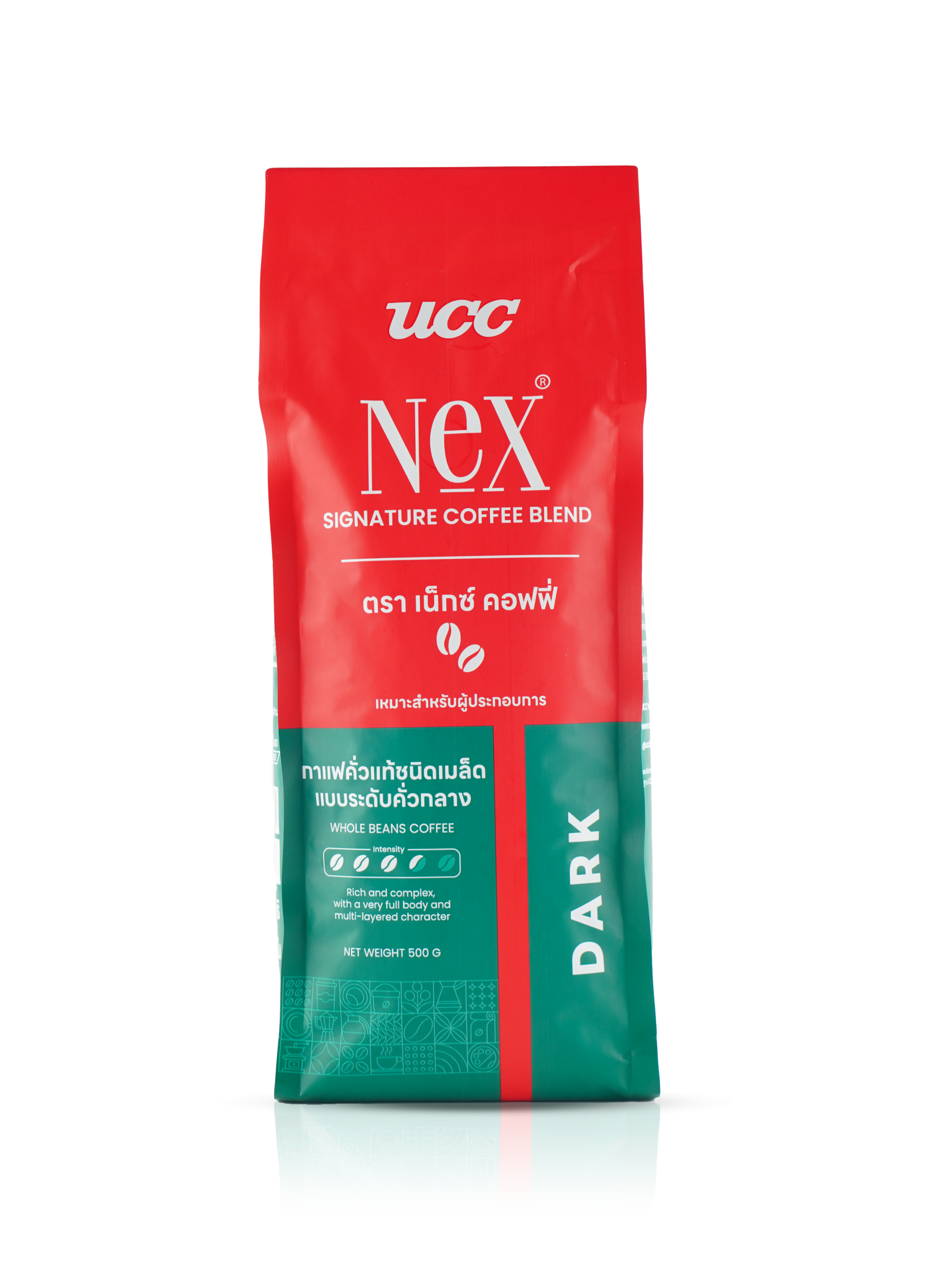 NeX_DARK ถุงเมล็ดกาแฟ UCC Nex DARK คั่วกลาง ขนาด 500 กรัม