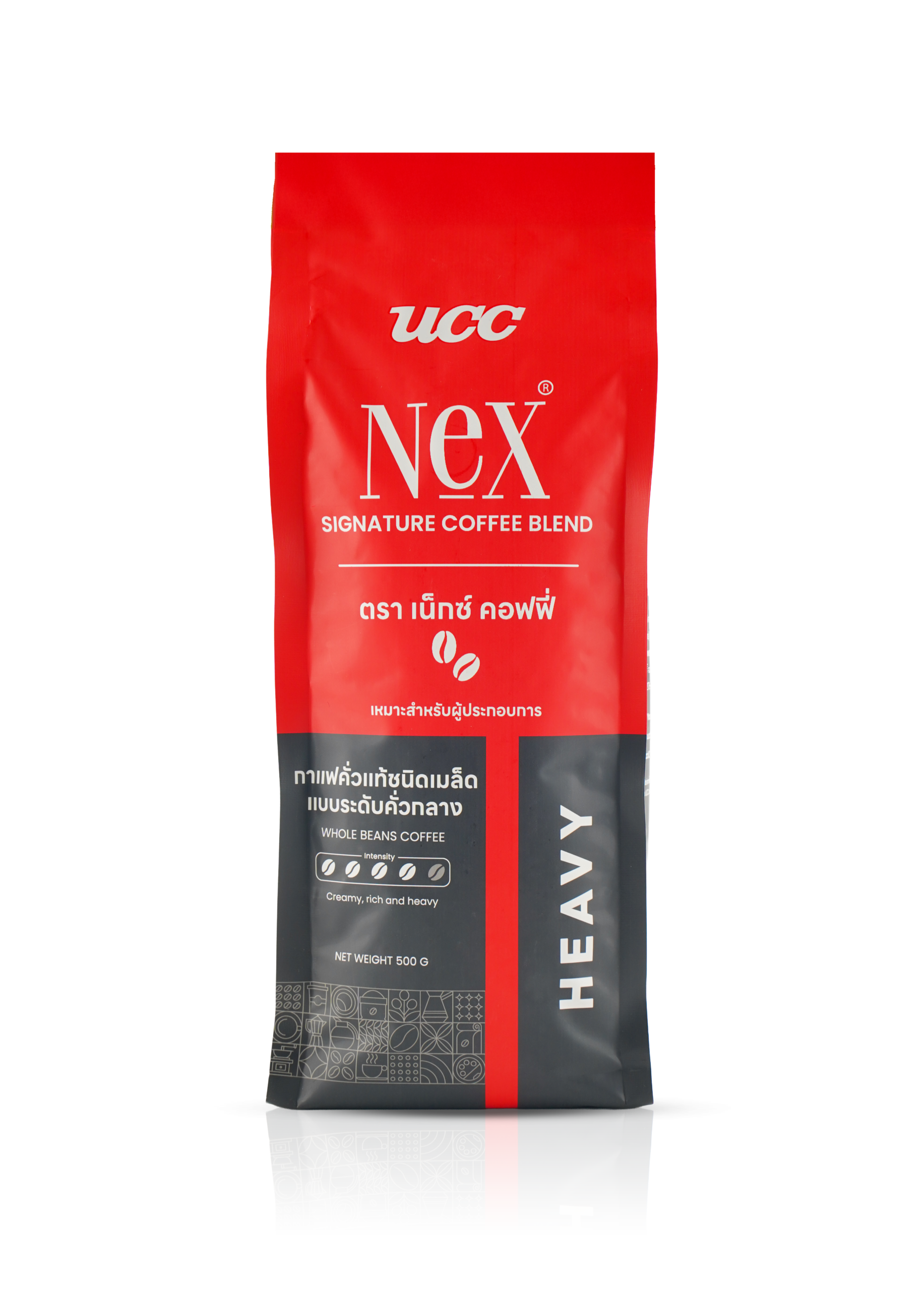 NeX_HEAVY ถุงเมล็ดกาแฟ UCC Nex HEAVY คั่วกลาง ขนาด 500 กรัม