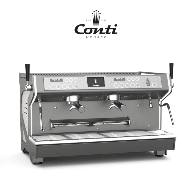 เครื่องชงกาแฟ Conti รุ่น Ultima สีเทา - ผลิตแบบ Handmade ในประเทศโมนาโก เป็นเครื่องชงกาแฟ Espresso (เอสเพรสโซ) หรือ Semi Automatic (กึ่งอัตโนมัติ) UCC จำหน่าย