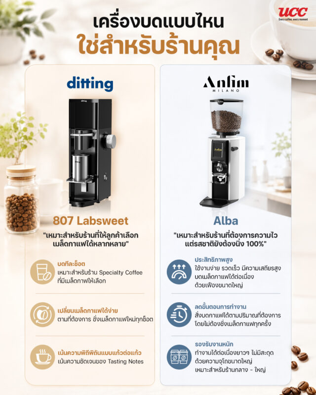 วิธีเลือกเครื่องบดกาแฟให้เหมาะกับร้าน: เจาะลึกความต่างระหว่าง Single Dose และ On-Demand